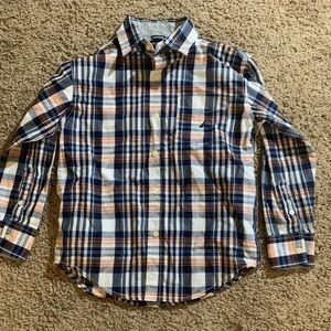 Nautical BUTTON DOWN SHIRT PLAID SIZE 8